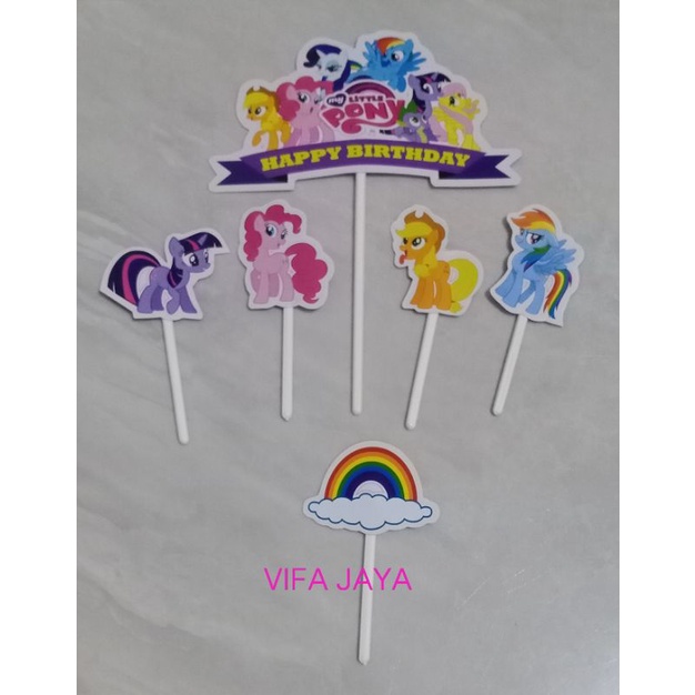 Topper cake karakter happy birthday my little pony