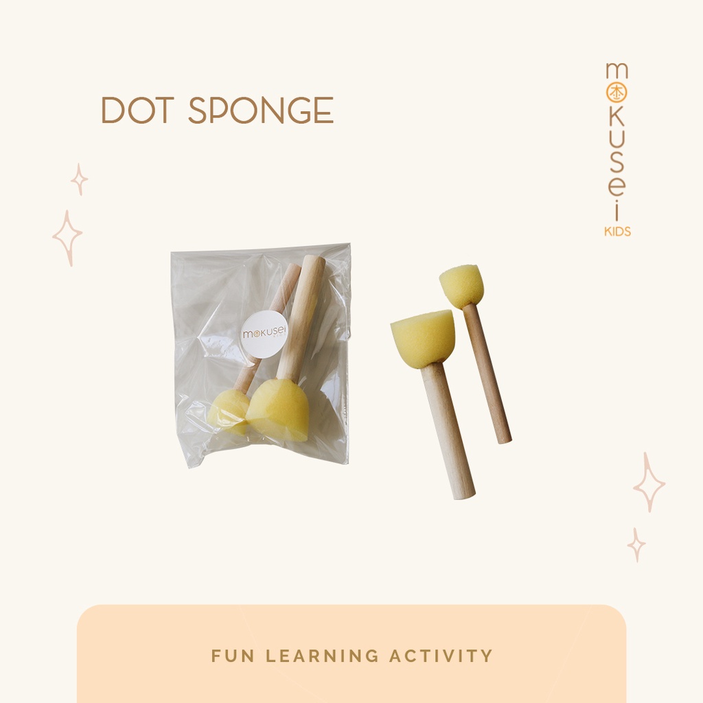 

Dot sponge (isi 2) | Kuas lukis | Kuas dots sponge Mokusei Kids