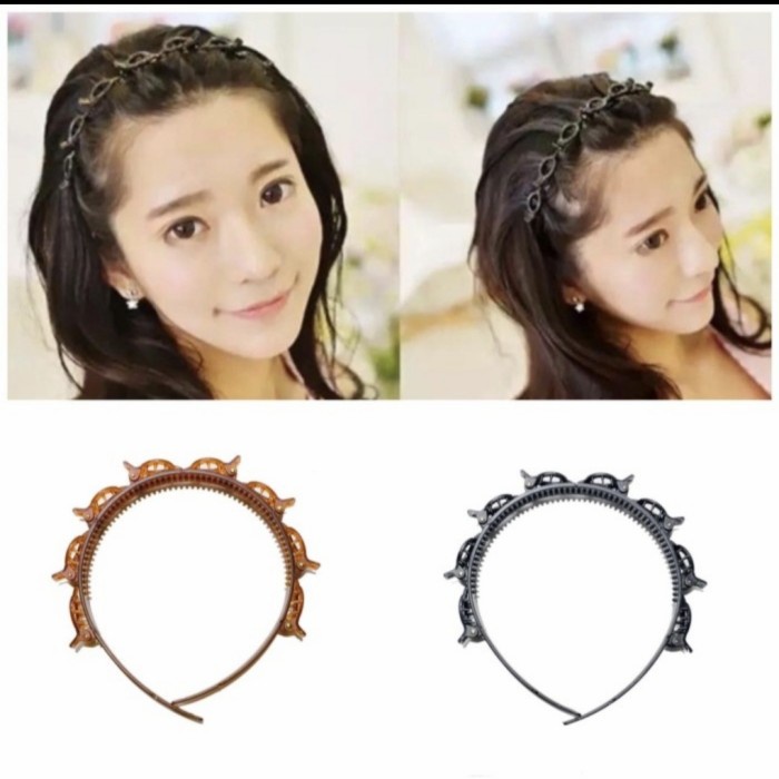 Bando Jepit Rambut Korea Kekinian TWISTER Headband Dengan Klip Hair