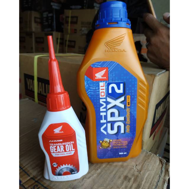 MURAH PAKET oli mesin matic SPX2 +oli gear for motor matic Honda