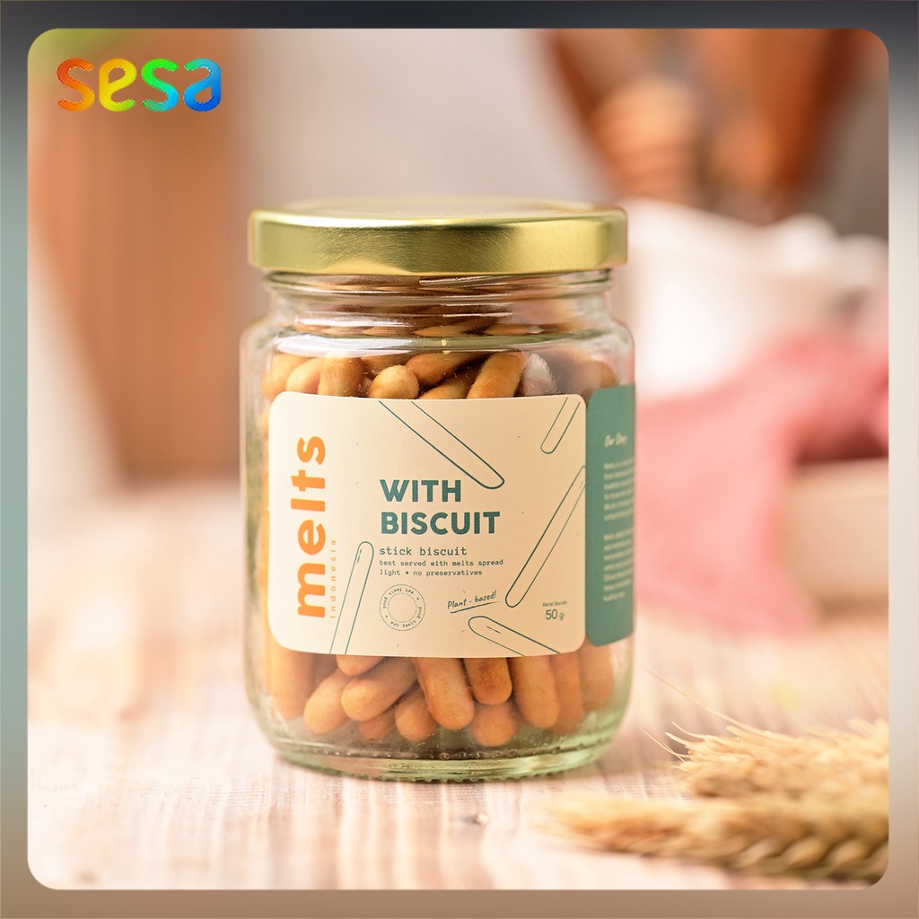 

MELTS With Biscuit Jar 50gr - Stick Biskuit Cemilan Tanpa Pengawet Plant-Based