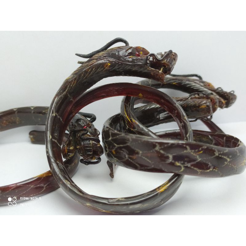 gelang akar bahar merah ukir naga