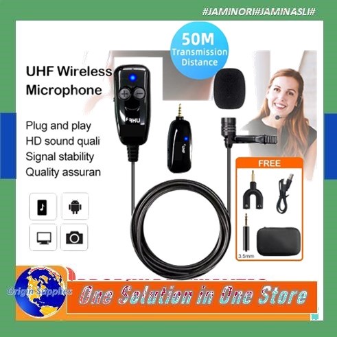 Microphone Mic Clip On Wireless Mic UHF ULtra High Frequency clip on wireless Smartphone Laptop Yout