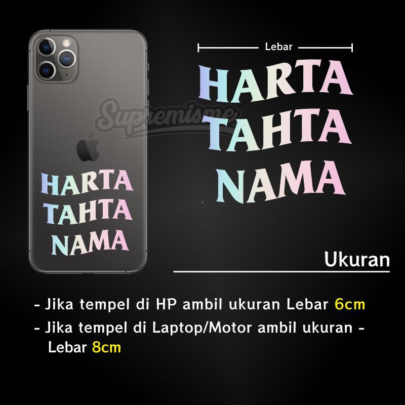 Stiker Hologram Custom Nama Harta Tahta Wanita Premium Holographic (Langsung Jadi)