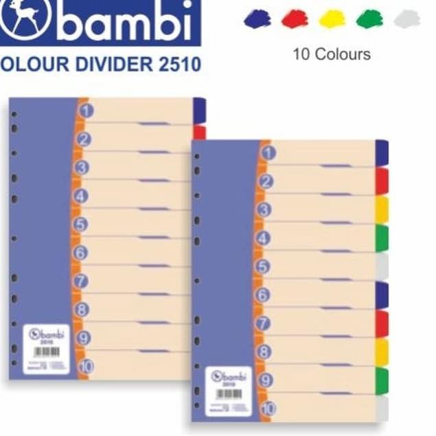 

0J8 Bi der Plastik Folio 10 Warna 2510 | Pembatas Binder Plastik F4 Ready Stock