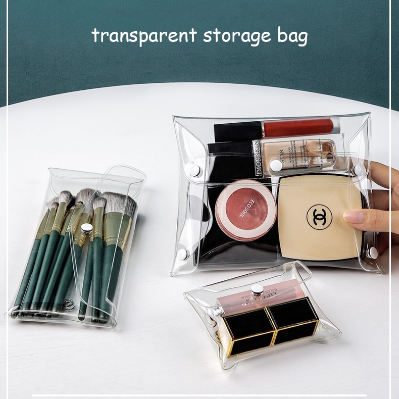 Tas Kosmetik Travel Transparan / Pouch Kosmetik Portable / Tas Make up Pouch Transparan Wash Bag Anti Air F661