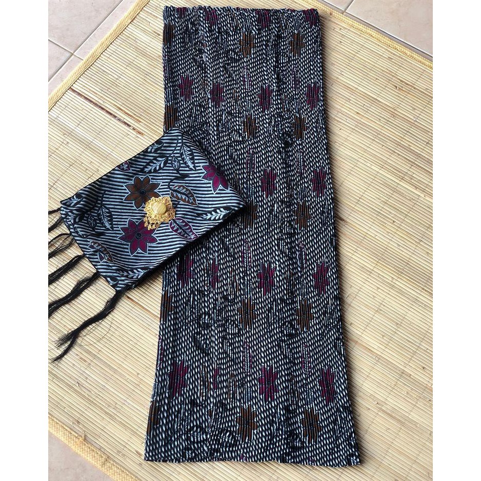 ABHA - Kamen Jadi Plisket Sutra Dobby Set Selendang / Kamen Jadi Wanita Bali / Rok Cewek Bali