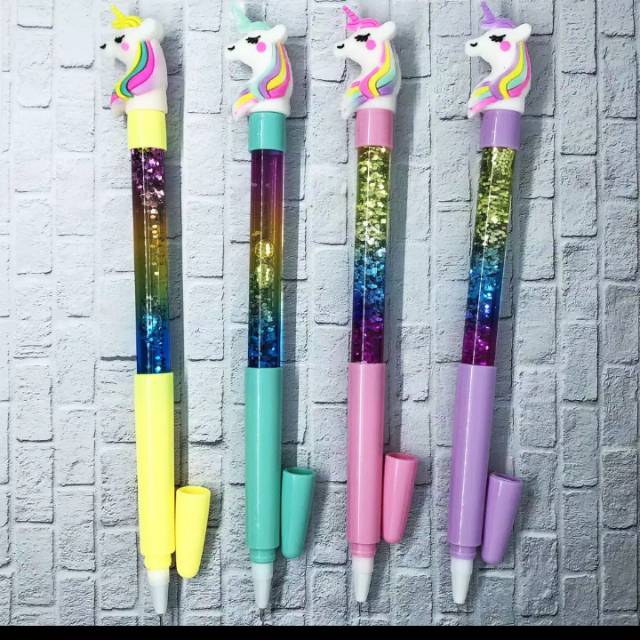 

Pulpen gel Glitter karakter unicorn