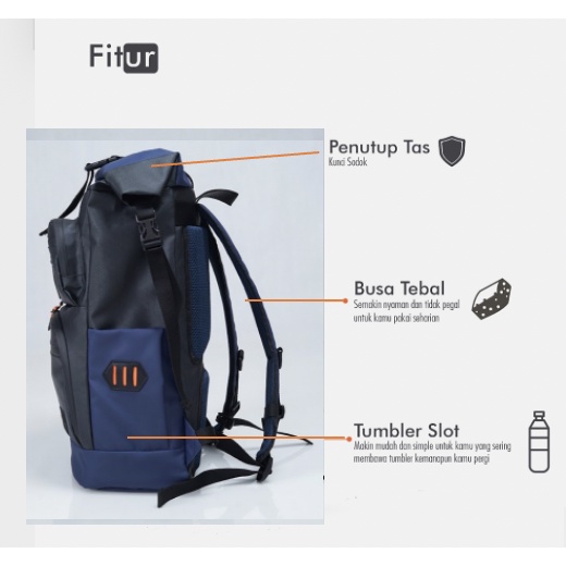 AILERON BLACK NAVY |MANNEEDME x URBAN| Tas Ransel Punggung Pria Backpack ORIGINAL