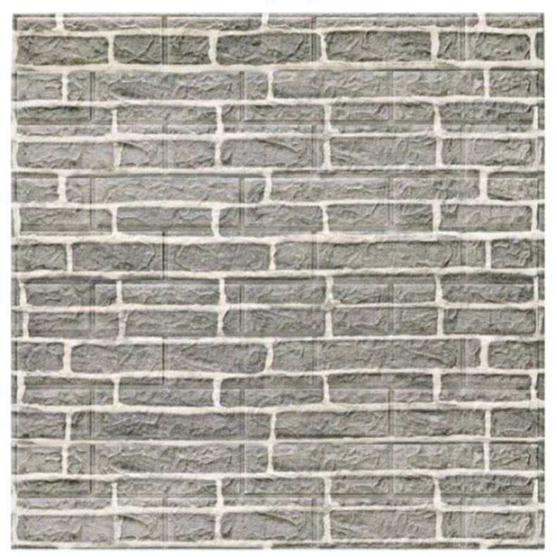 Wallpaper 3D Dinding Foam Sticker-Bata Alam Abu