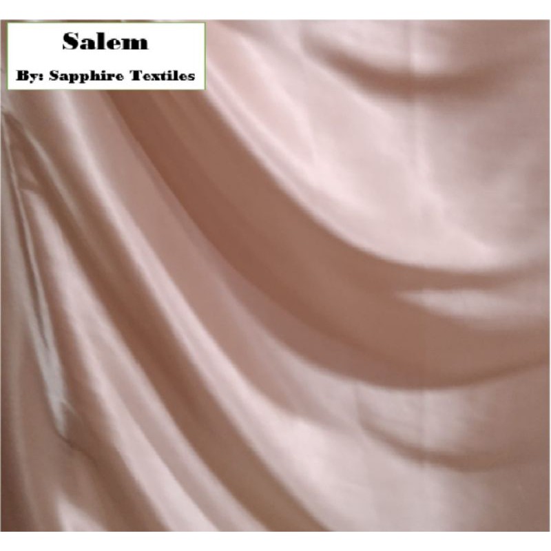 1Meter Kain Satin Silk Kilap Premium Jakarta Maxmara Lux (Jenis Bahan) Satin Bridesmaid Saten Silk Premium Kilap Bahan Satin Silk Charmuse Meteran Grosir Murah dan Bagus-Salem