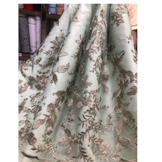 Daniela Tulle Hijau Mint/ tile/ tile mutiara