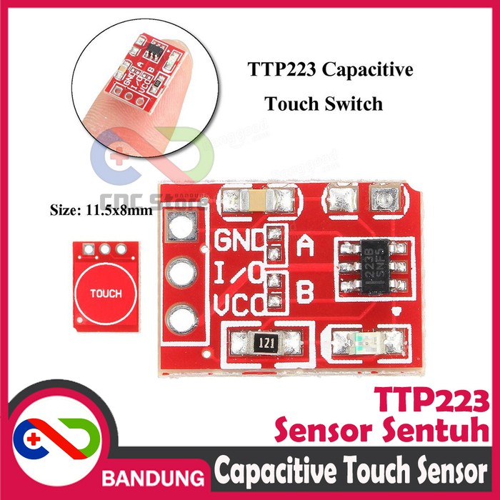 TTP223 TOUCH SENSOR SENTUH CAPACITIVE SELF LOCKING SWITCH