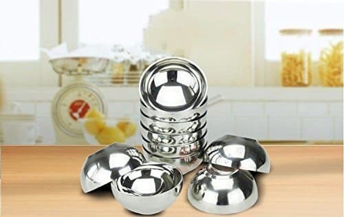 Mangkok kuah Mangkok Stainless 12cm ANTI PANAS Bersisi 2 Lapis 5inch