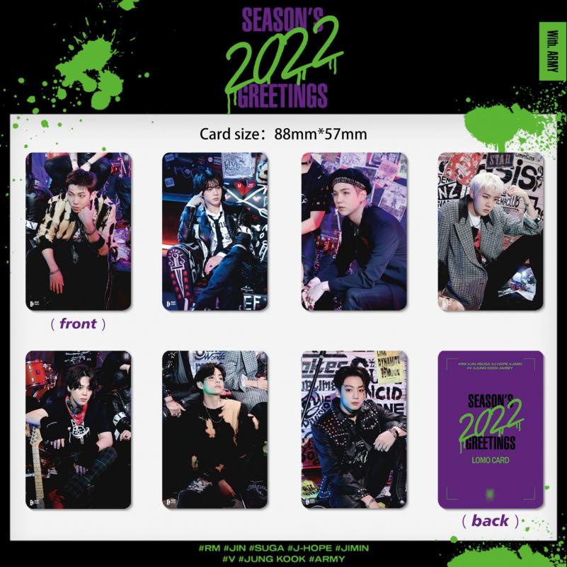 55pcs / set Kartu Lomo Foto HD KPOP BTS 2022 Season 's Untuk Koleksi