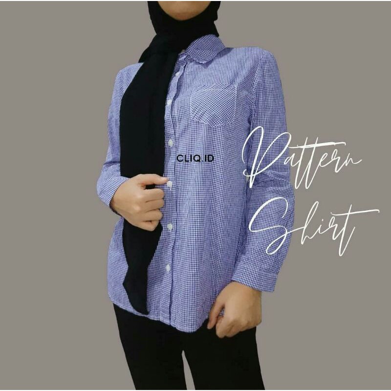 PATTERN SHIRT - Kemeja Wanita Kotak Kecil