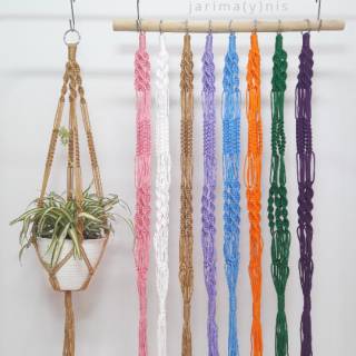 Tali gantungan pot macrame hanging planter 4 sisi Tali gantungan pot macrame hanging planter 4 sisi