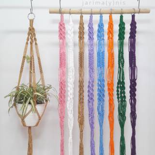 Tali gantungan  pot  macrame  hanging planter 4 sisi 