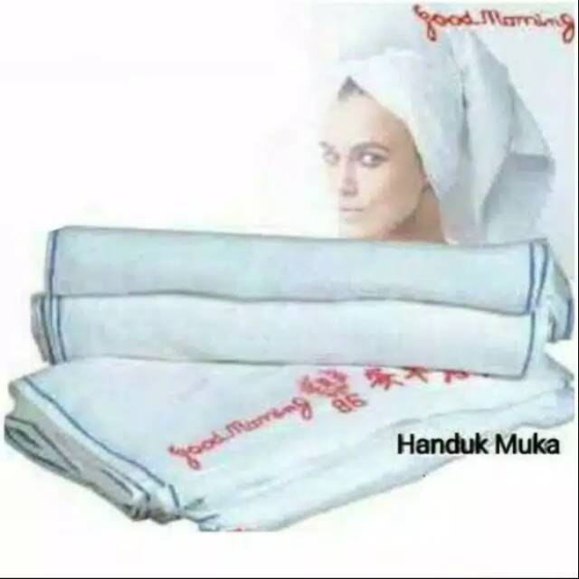 Handuk Salon Good Morning / Handuk Rambut / Handuk Putih / Handuk Kecil / Handuk Tipis / Handuk Good