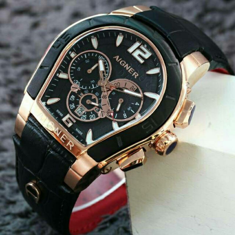 JAM TANGAN AiGNER PALERMO KULIT|| JAM TANGAN PRIA