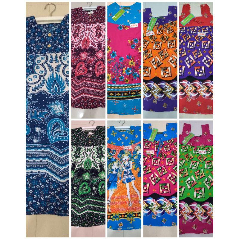 Daster payung anak batik kencana ungu hijau#harga grosir