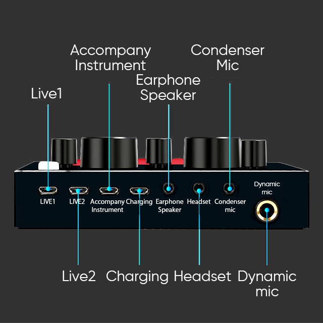 Smartfish Sound Card V8 Mixer Audio SoundCard Untuk Live Windows Mac Audio External