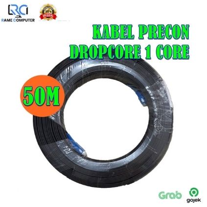 Kabel ftth dropcore precon fiber optik simplex single mode 1 core 50m