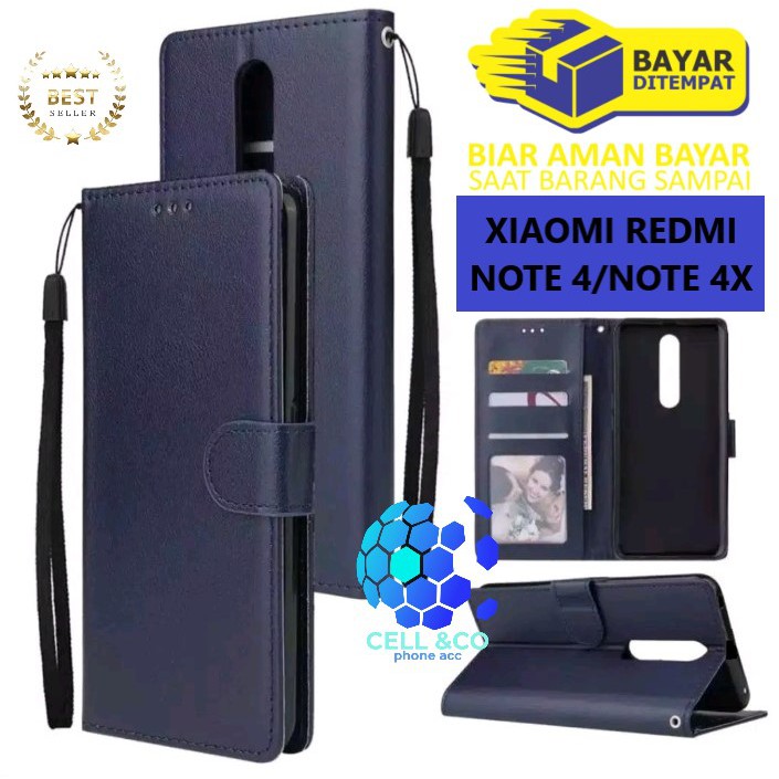 Flip cover XIAOMI REDMI NOTE 4 NOTE 4X Flip case buka tutup kesing hp casingflip case leather wallet