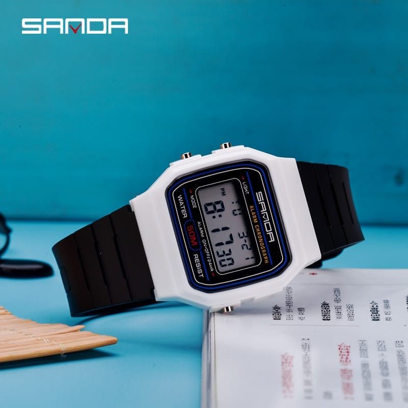 VIRAL SANDA 391 Jam Tangan Wanita Digital Tali Rubber Shockproof Anti Air