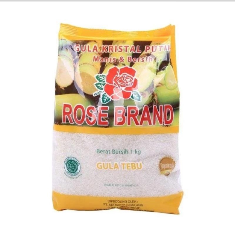 

Gula Kristal putih tebu Kemasan 1kg Rose Brand