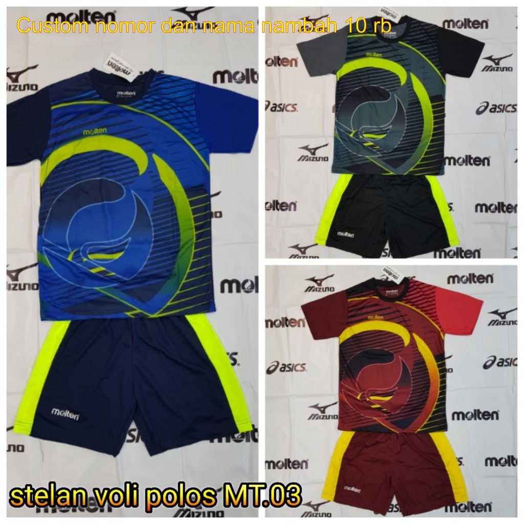 PROMO BAJU / SETELAN VOLI MOTIF POLOS - BISA TULIS NAMA