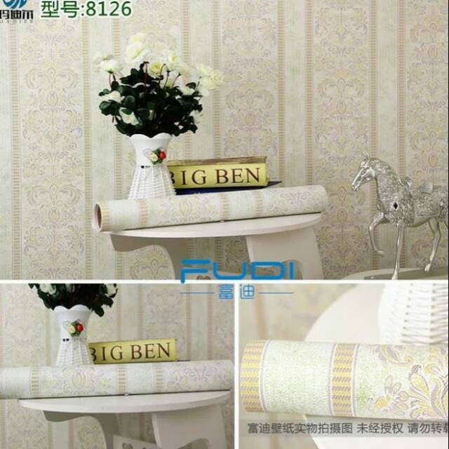 Grosir Wallpaper Dinding Murah Batik Garis Emas