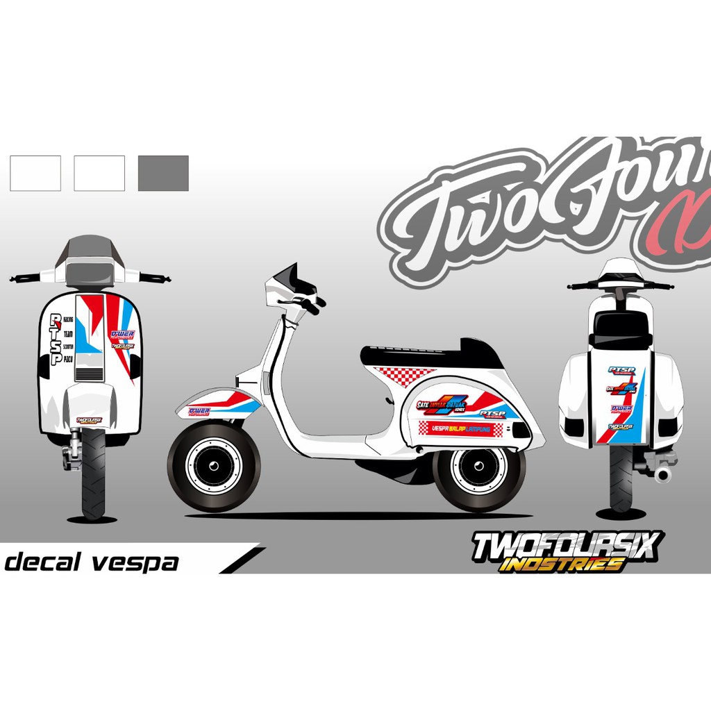 STIKER VESPA DECAL RACING TERMURAH2