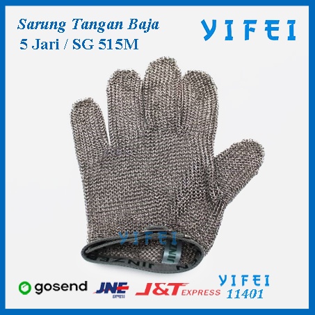 Sarung Tangan Baja 5 Jari SG515M YIFEI-11401/chain protective gloves