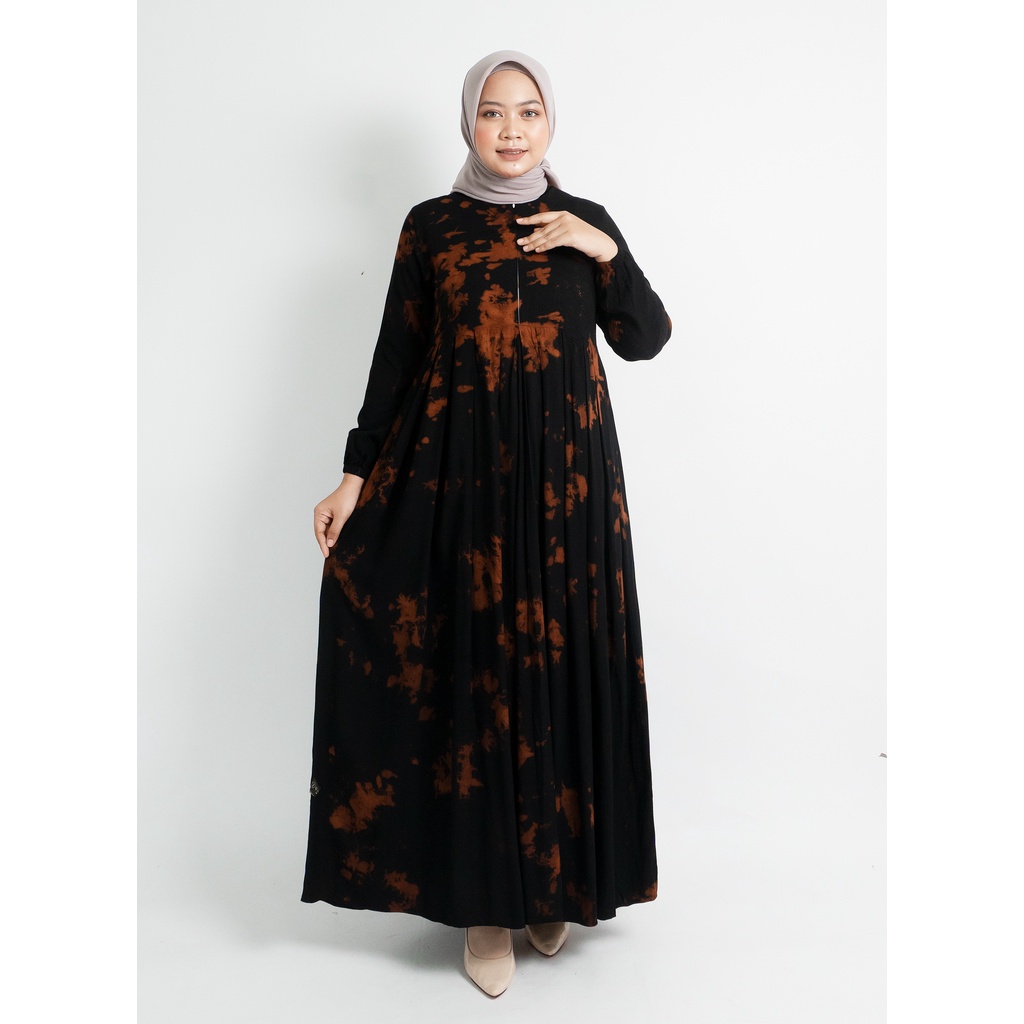 GAMIS MOTIF TIE DYE BLACK / GAMIS HITAM / GAMIS PEKALONGAN TERBARU / GAMIS LD 120 / GAMIS JUMBO / BA