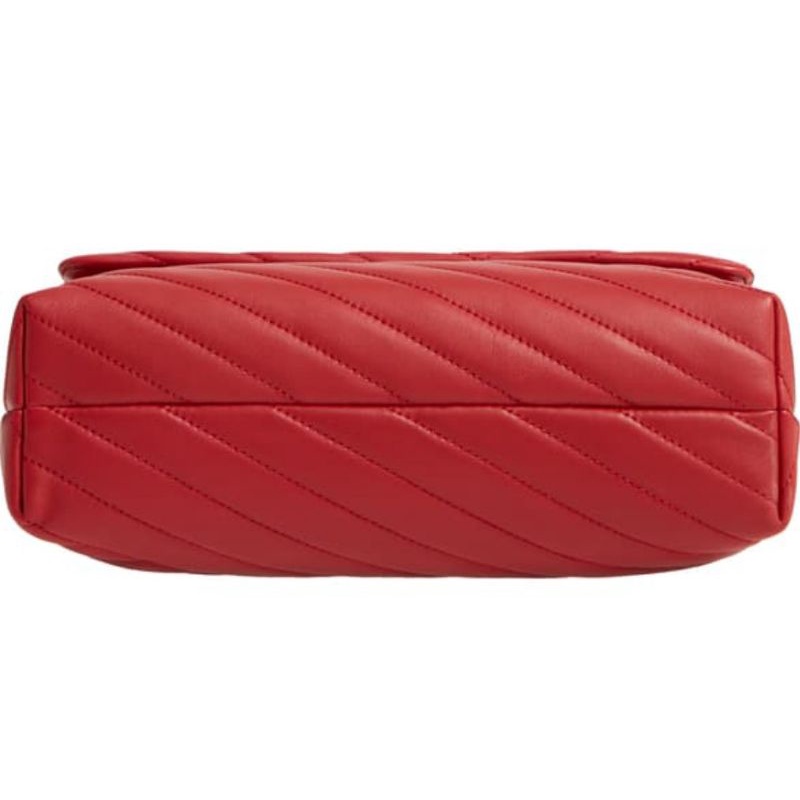 Tory Burch Kira Chevron Convertible Shoulder Bag Medium 27 Cm - Red Apple