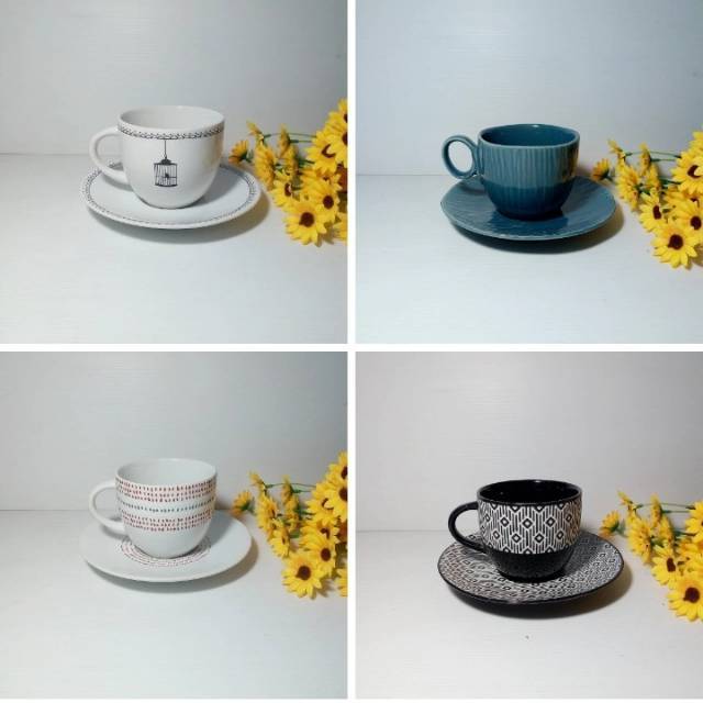 Set Cangkir Keramik Motif / Cangkir Keramik Set / Set Cangkir Kopi