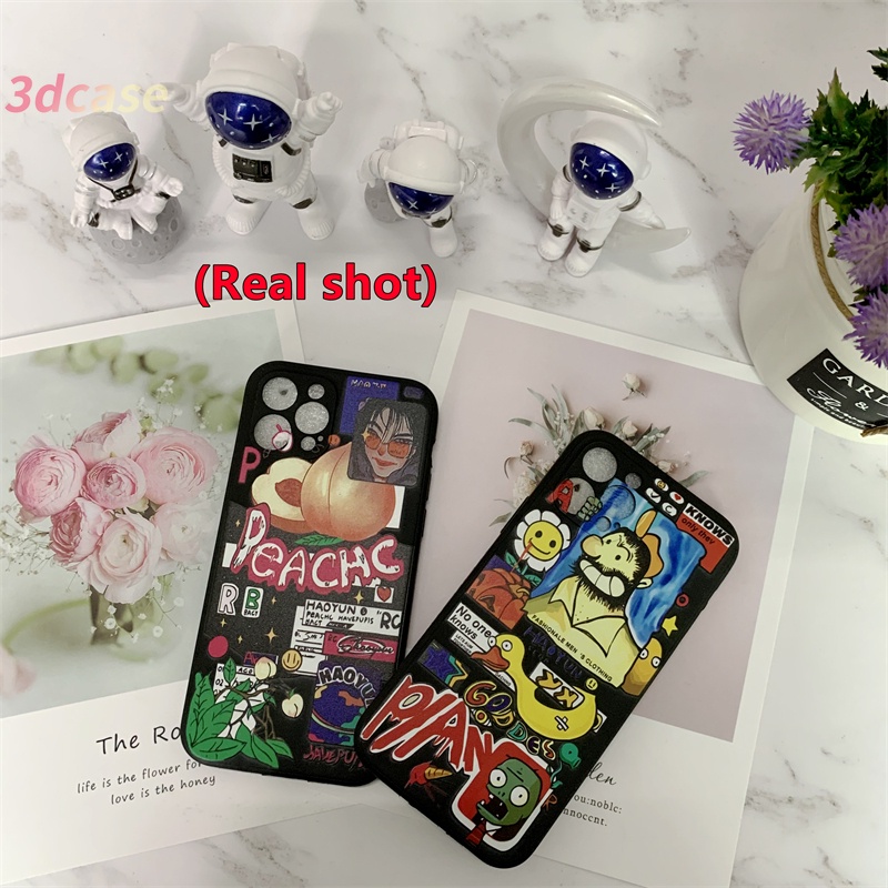 Casing Soft Case TPU Xiaomi Redmi POCO C3 X3 NFC X3 PRO M3 Redmi 9 9C NFC 9A 9i 9T 9AT 9 PRO Power 10X POCO M2 PRO Redmi Note 9 8 10 10S 9 PRO MAX 9S  A16 A7 A5S A15 Y12 Y20 Super Cute Fruit Peach doodle Phone Case