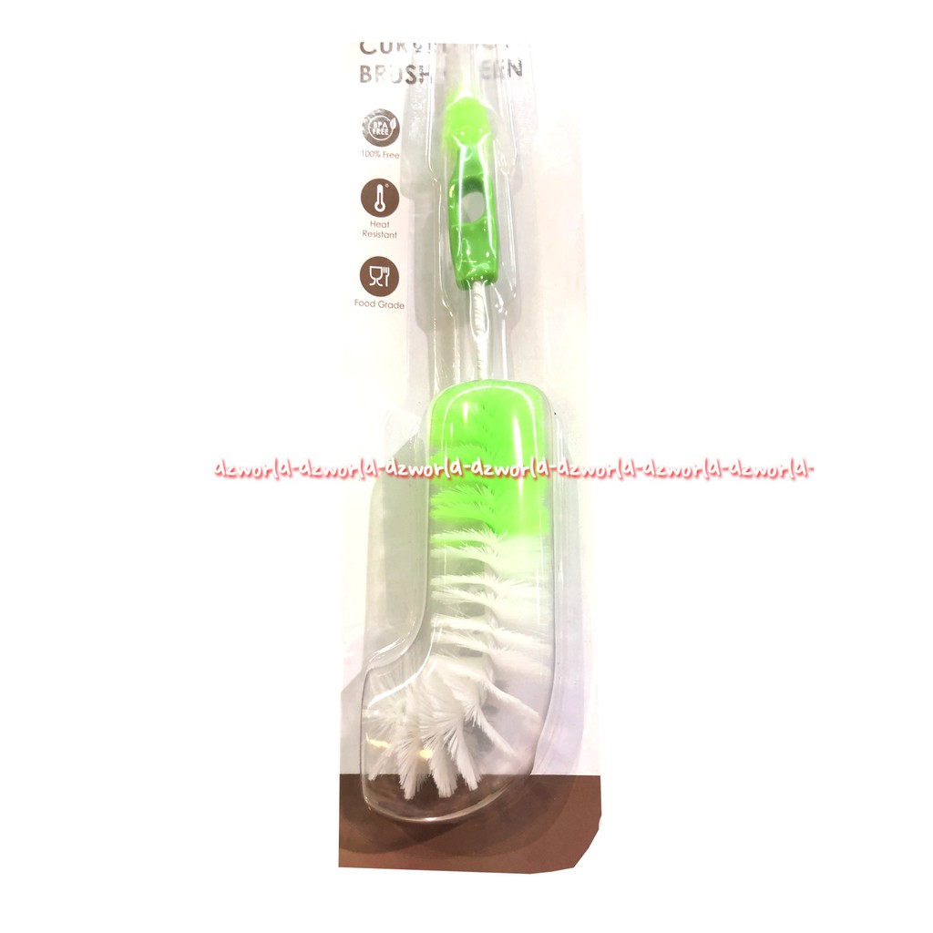 Proclean Curved Bottle Brush Pink Green Sikat Empeng Dot Botol Susu Pro Clean Sikat Botol Ujung Lengkung Brush Curve Teat Brush