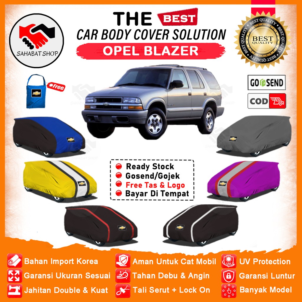 Sahabat Body Cover Mobil Opel Blazer / Sarung Penutup Chevrolet Opel Blazer Outdoor / Tutup Selimut Mantel Pelindung Kerudung Jas Mantol Pembungkus Kelambu Kerodong Tutupan Bungkus Mobil Opel Blazer Waterproof Anti Air Model Orange