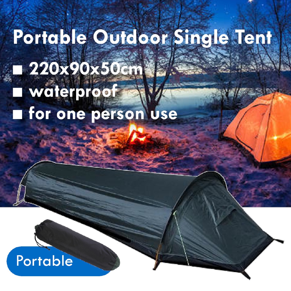 Waterproof 220cm Single Tent Outdoor Camping Shelter Sleeping Bag