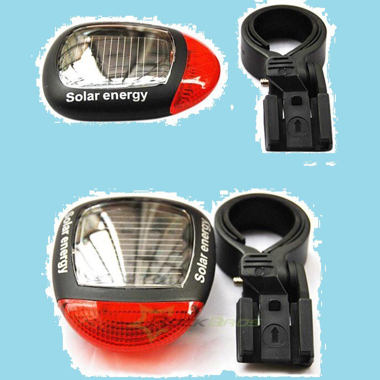 LAMPU SEPEDA TENAGA MATAHARI-Solar Bicyle Taillight Warning Light / Lampu Rambu Sepeda 909 - Grab