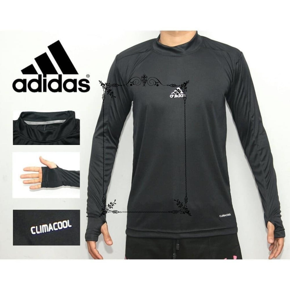 Murah Manset Adidas Baselayer Panjang Thumbole Kaos Futsal Sepak Bola Daleman Olahraga Keren