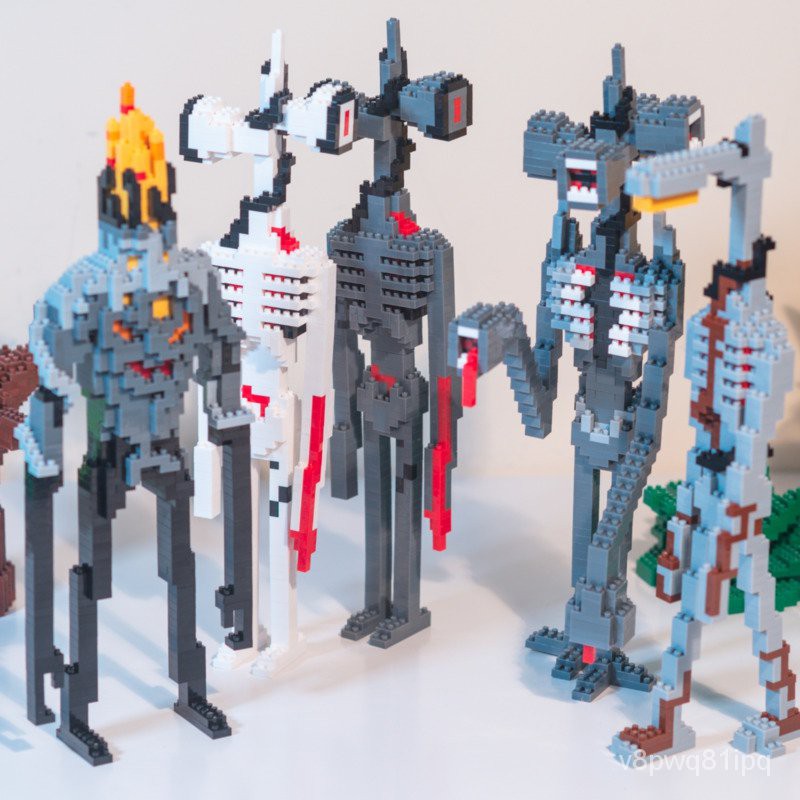 Anime SCP 049 Siren Head Blocks Horror Model Toys Street Lamp Head Blocks Educational Mini Blocks Ki