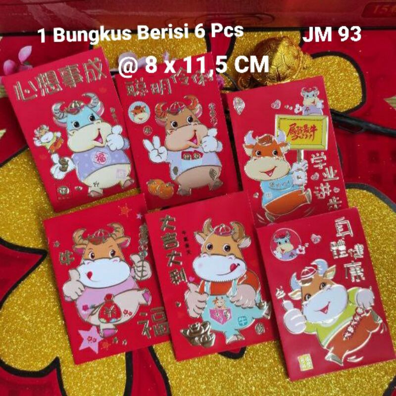 

Harga 1 Bungkus (6 pcs) Angpao Imlek HongBao 2021 Shio Sapi Kerbau Rezeki Chinese New Year JM93