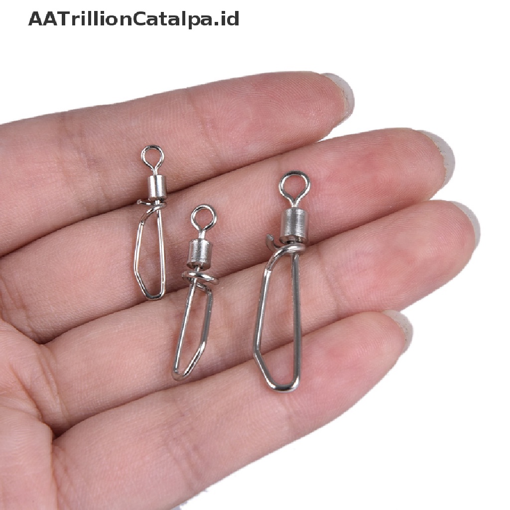 Aatrillioncatalpa 50 Pcs Kilikili Swivel Konektor Umpan Pancing 2#-10#