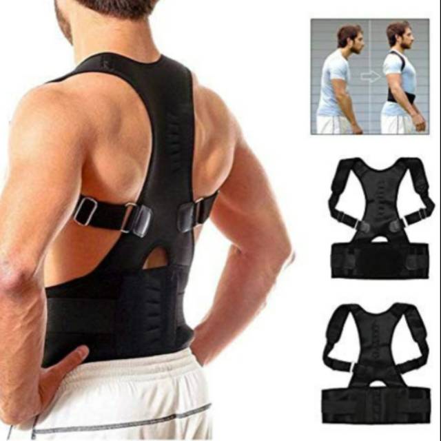 A1 Real Postur Tubuh Sabuk Penyangga Penegak Punggung Magnetik Posture Support Corrector Pria Wanita Anti Bungkuk Posture Back Brace Real Doctor