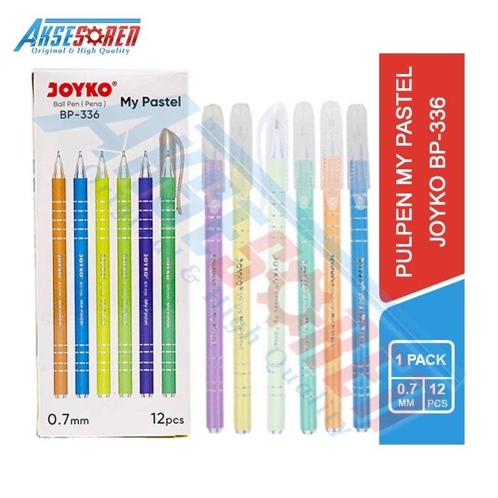 

Pulpen My Pastel Joyko BP-336 [1 Pack/12 Pcs] / Ballpoint Pena 1 Lusin / Bolpoin Joyko / Bulpen / Bulpoin / Balpoint 1 Pack / Bolpen 1 Pak / Polpen 1 Box / Alat Tulis Sekolah