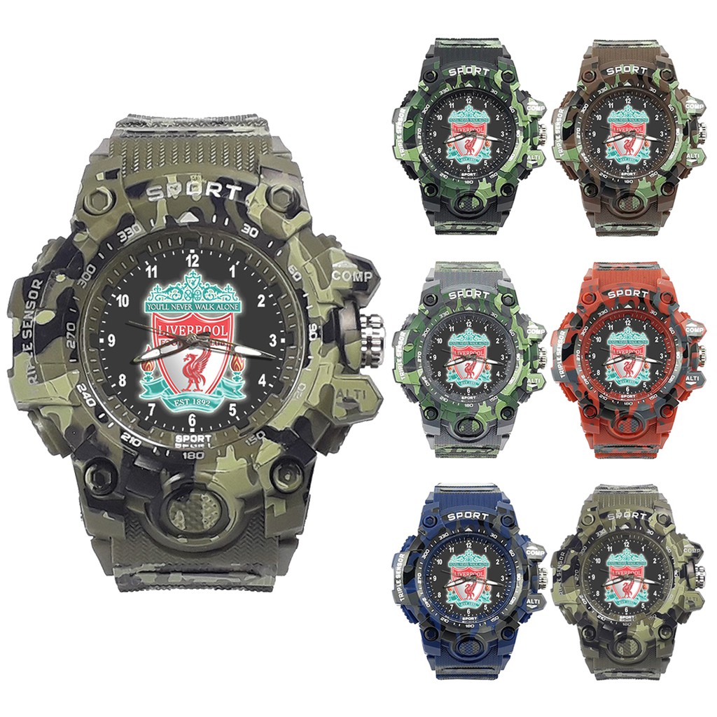 (ISTIMEWA BOSSQUE) JAM CUSTOM LIVERPOOL STRAP ARMY - 5 Warna