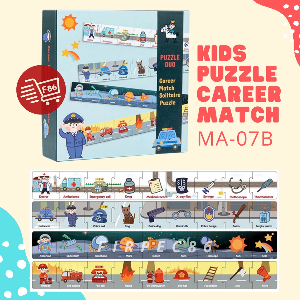 Mainan Edukasi Anak Puzzle Duo Number Matching Logical Matching Letter